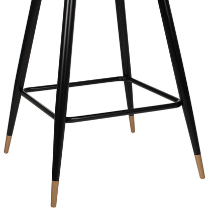 Bar Stool Vesna Hm8736.01 Grey Velvet Metal Frame In Black 50x50x90hcm.