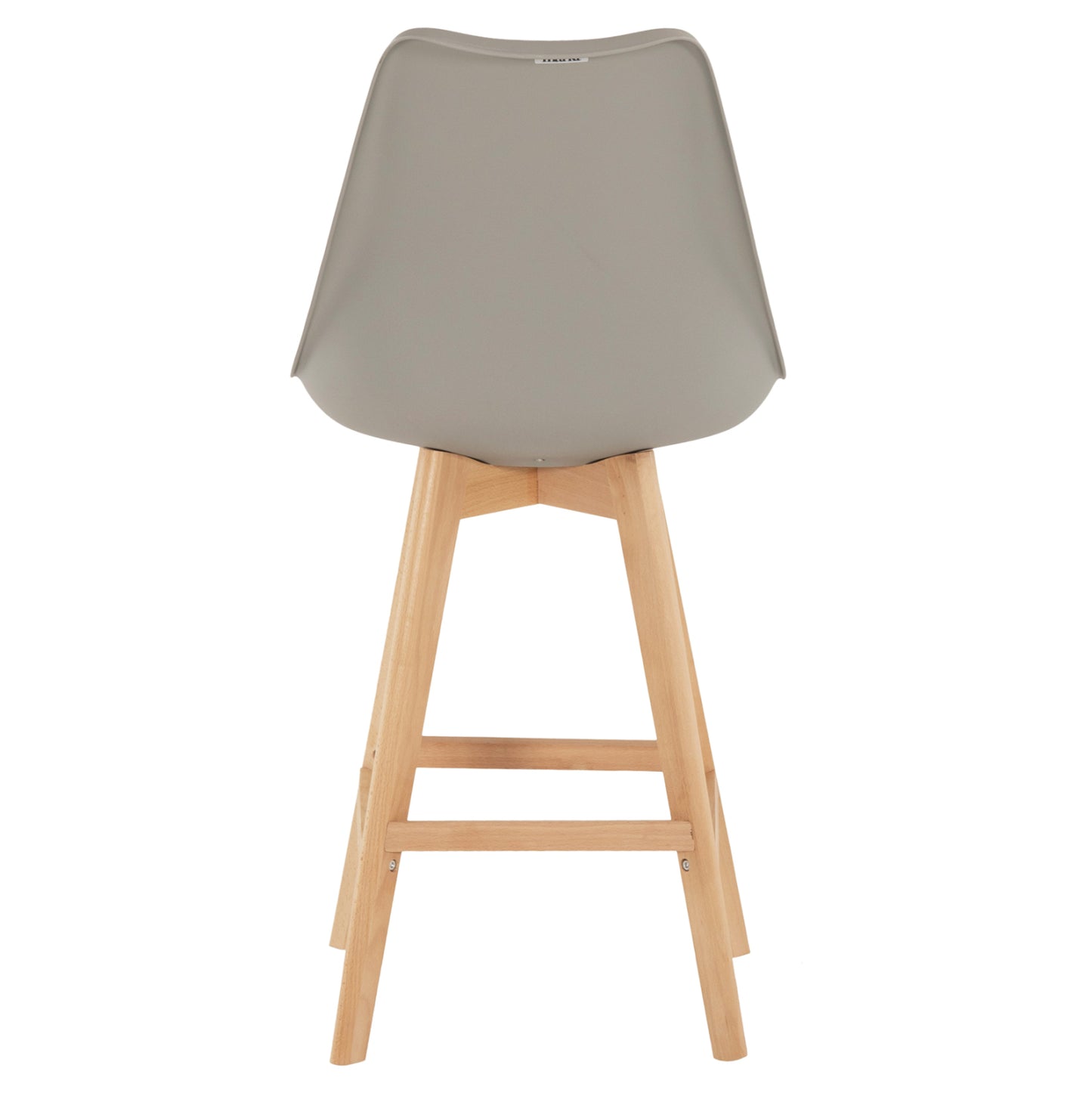Bar Stool Vegas Hm8000.30 Grey Polypropylene- Beech Wood In Natural Color 47x58x107hcm.