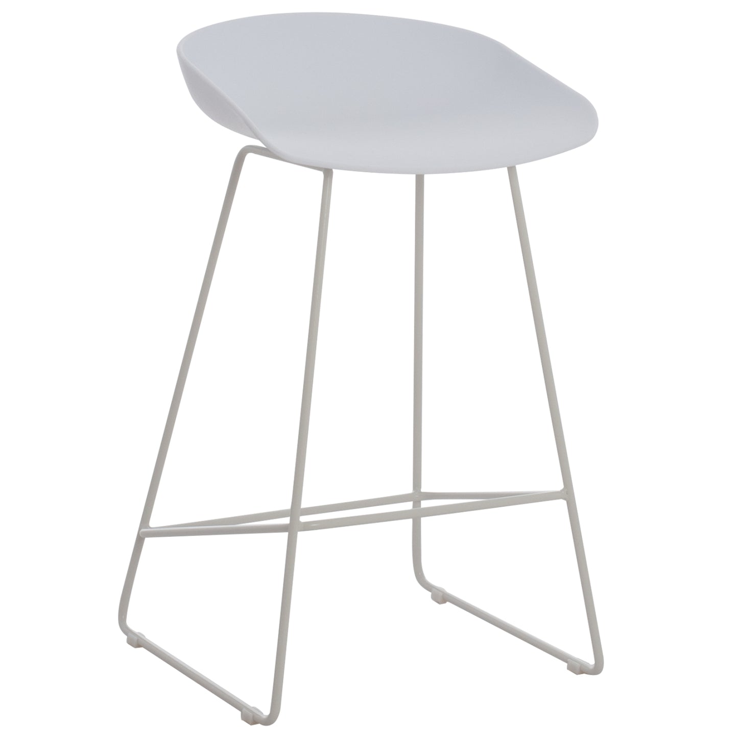 Bar Stool Hm9299.01, White, Medium Height, 44x44x74