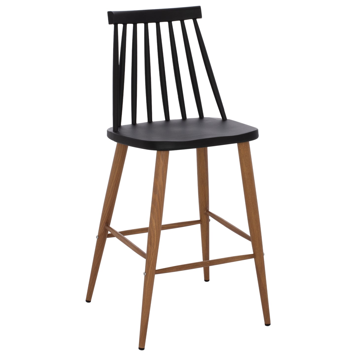 Bar Stool Hm9300.02 Black Natural 43x45x97Η