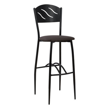 Bar Stool Black Metallic Brown Pu 40x44x114 εκ
