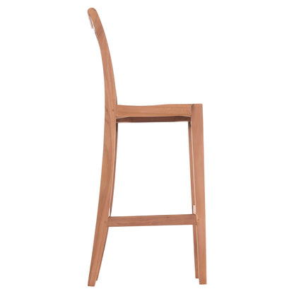 Bar Stool With Backrest Paiper Hm18110 Teak Wood In Natural Color 40x49.5x114hcm.