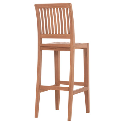 Bar Stool With Backrest Paiper Hm18110 Teak Wood In Natural Color 40x49.5x114hcm.