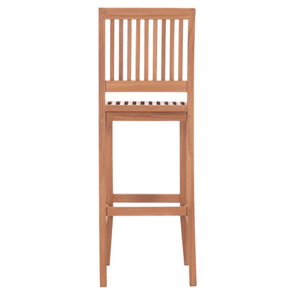 Bar Stool With Backrest Paiper Hm18110 Teak Wood In Natural Color 40x49.5x114hcm.