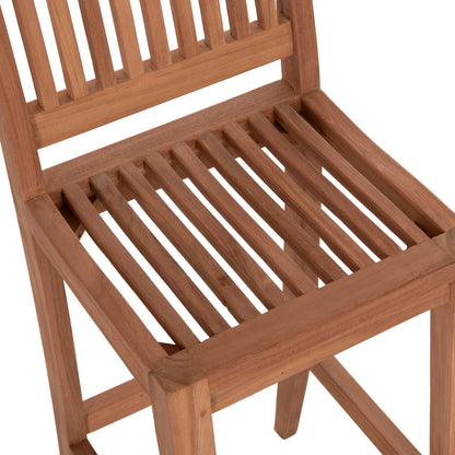 Bar Stool With Backrest Paiper Hm18110 Teak Wood In Natural Color 40x49.5x114hcm.