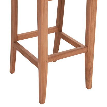 Bar Stool With Backrest Paiper Hm18110 Teak Wood In Natural Color 40x49.5x114hcm.