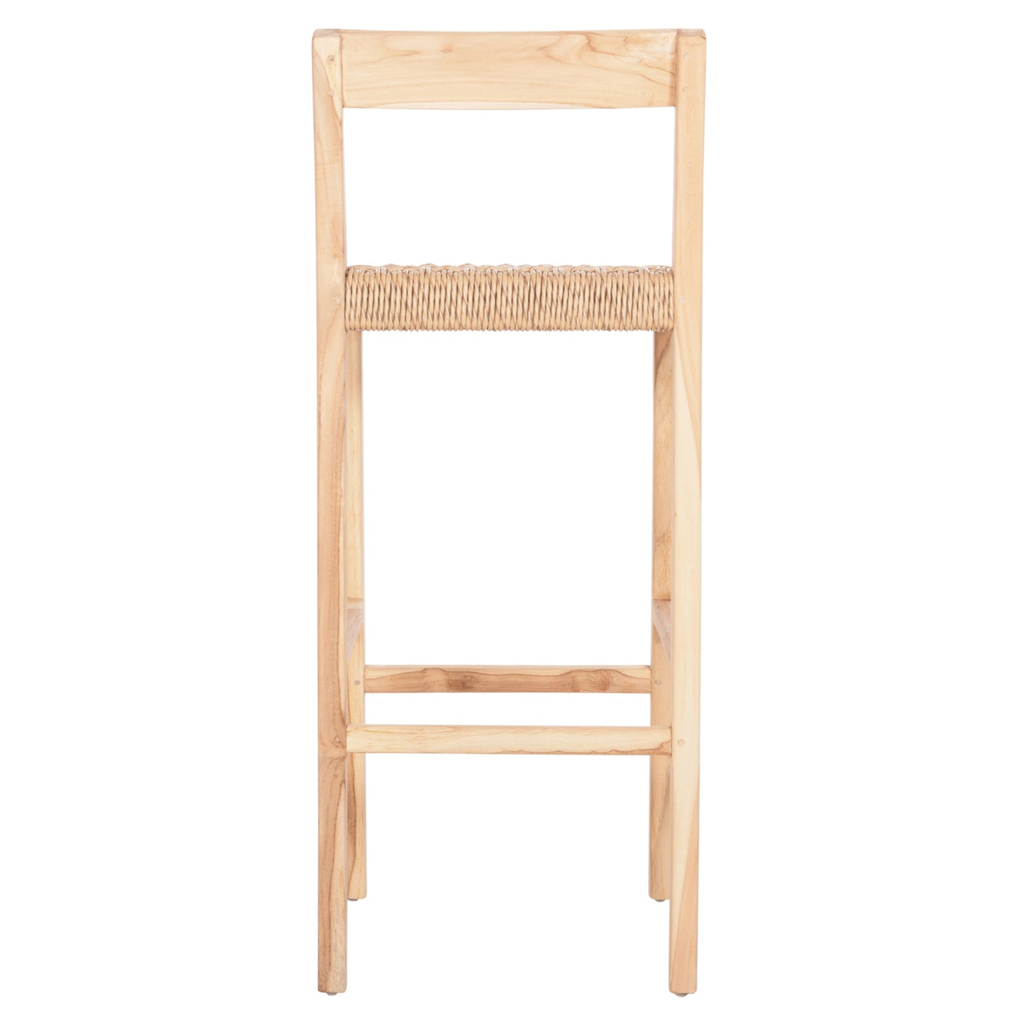 Bar Stool With Backrest Plered Hm6129 Teak Wood & Viro Rope 40x45x100hcm.