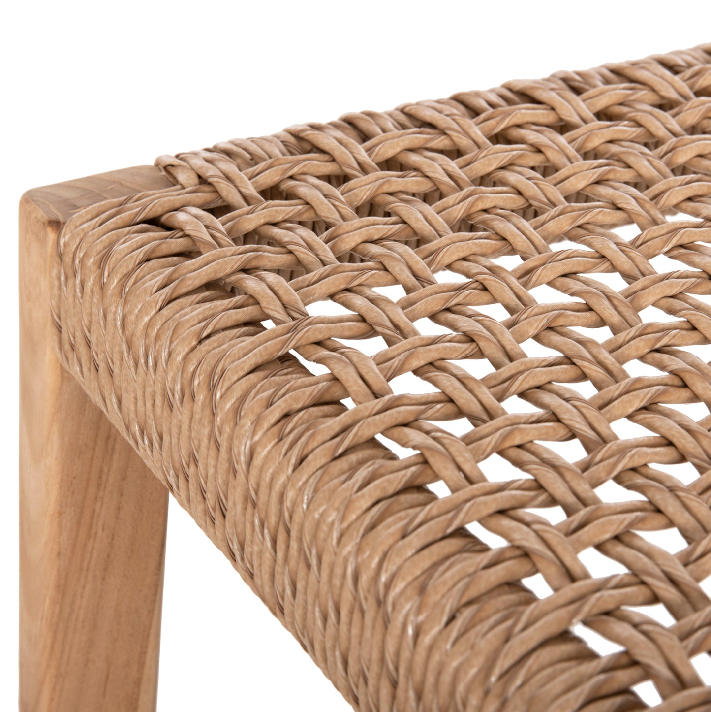 Bar Stool With Backrest Plered Hm6129 Teak Wood & Viro Rope 40x45x100hcm.