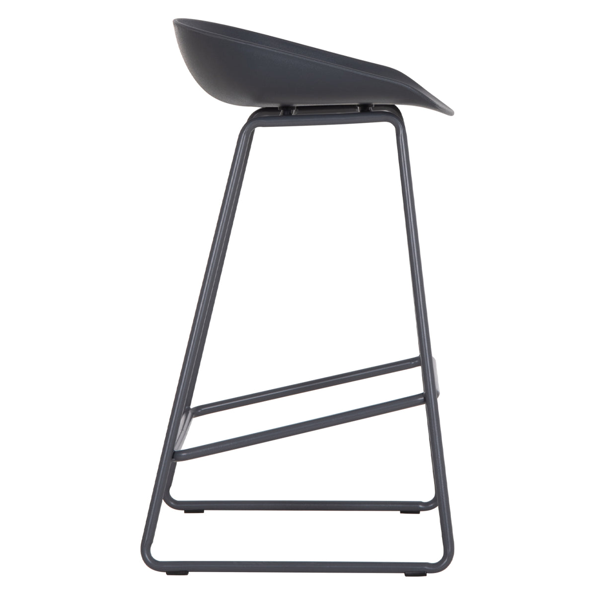 Bar Stool Med. Height Naila Hm9299.10 Metal & Polypropylene In Grey 44x44x74hcm.