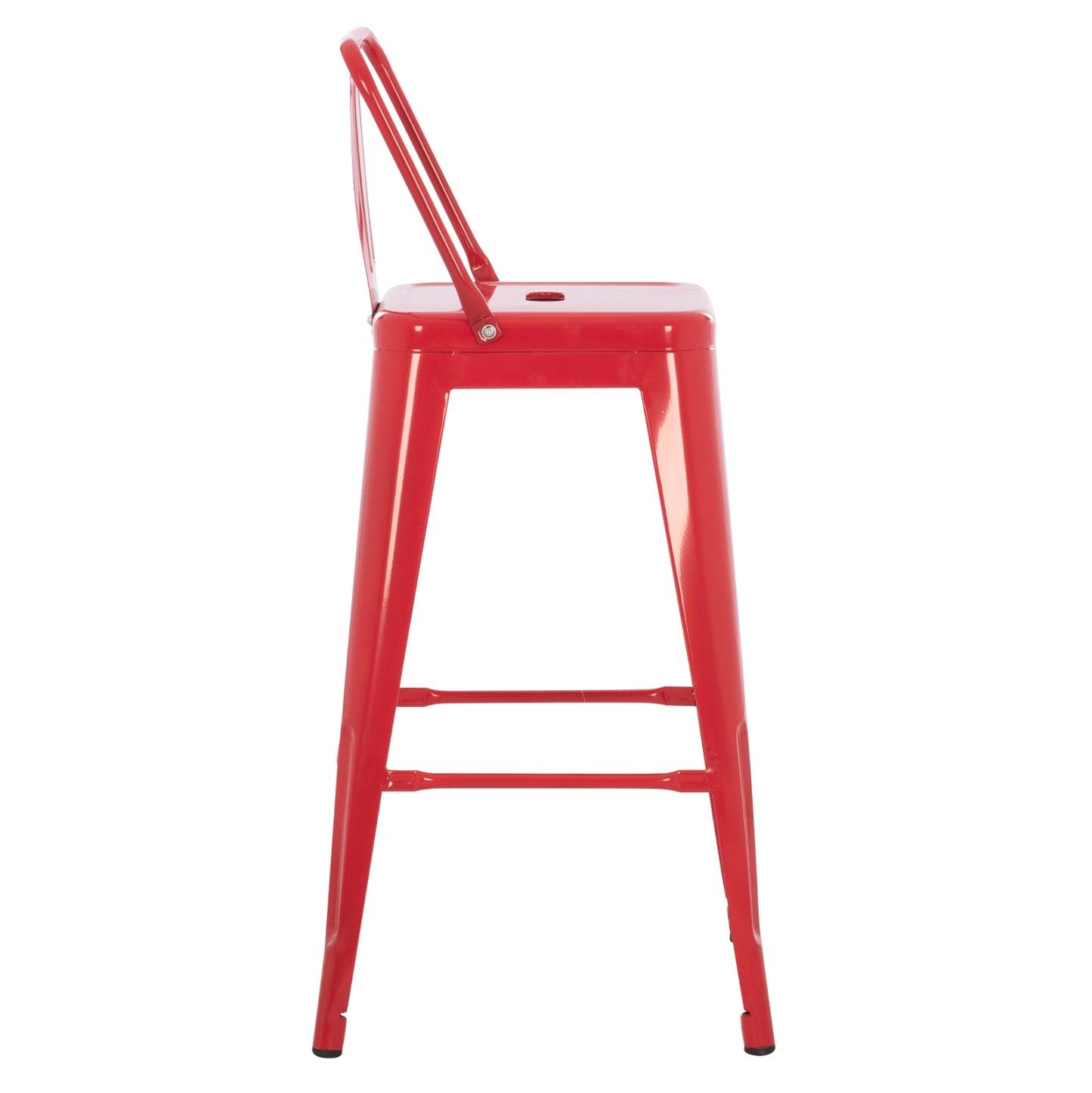 Bar Stool Medium Height Melita-pro Hm8574.44 Metal In Red 43x43x88hcm.