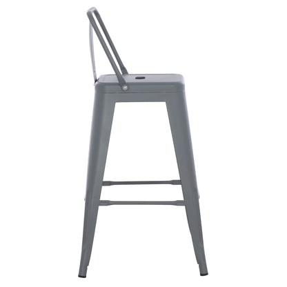 Bar Stool Medium Height Melita-pro Hm8574.50 Metal In Grey 43x43x88hcm.