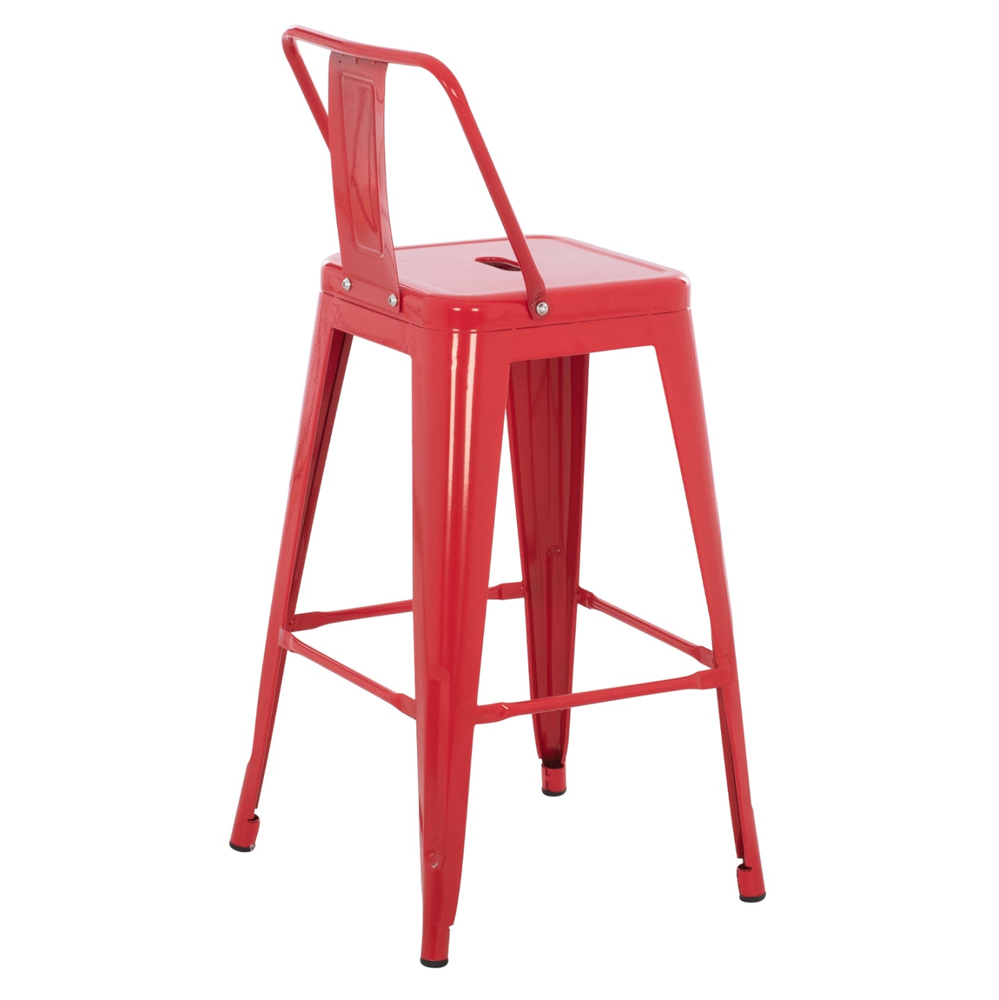 Bar Stool Medium Height Melita-pro Hm8574.44 Metal In Red 43x43x88hcm.