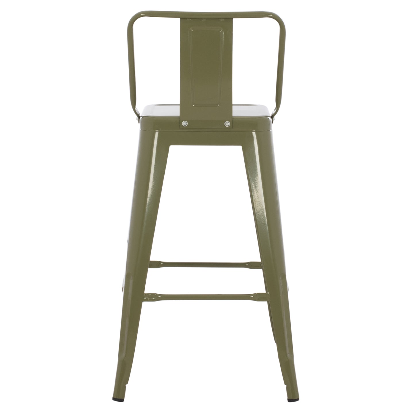 Bar Stool Medium Height Melita-pro Hm8574.43 Metal In Dark Olive Green 43x43x88hcm.