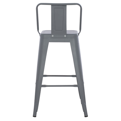 Bar Stool Medium Height Melita-pro Hm8574.50 Metal In Grey 43x43x88hcm.