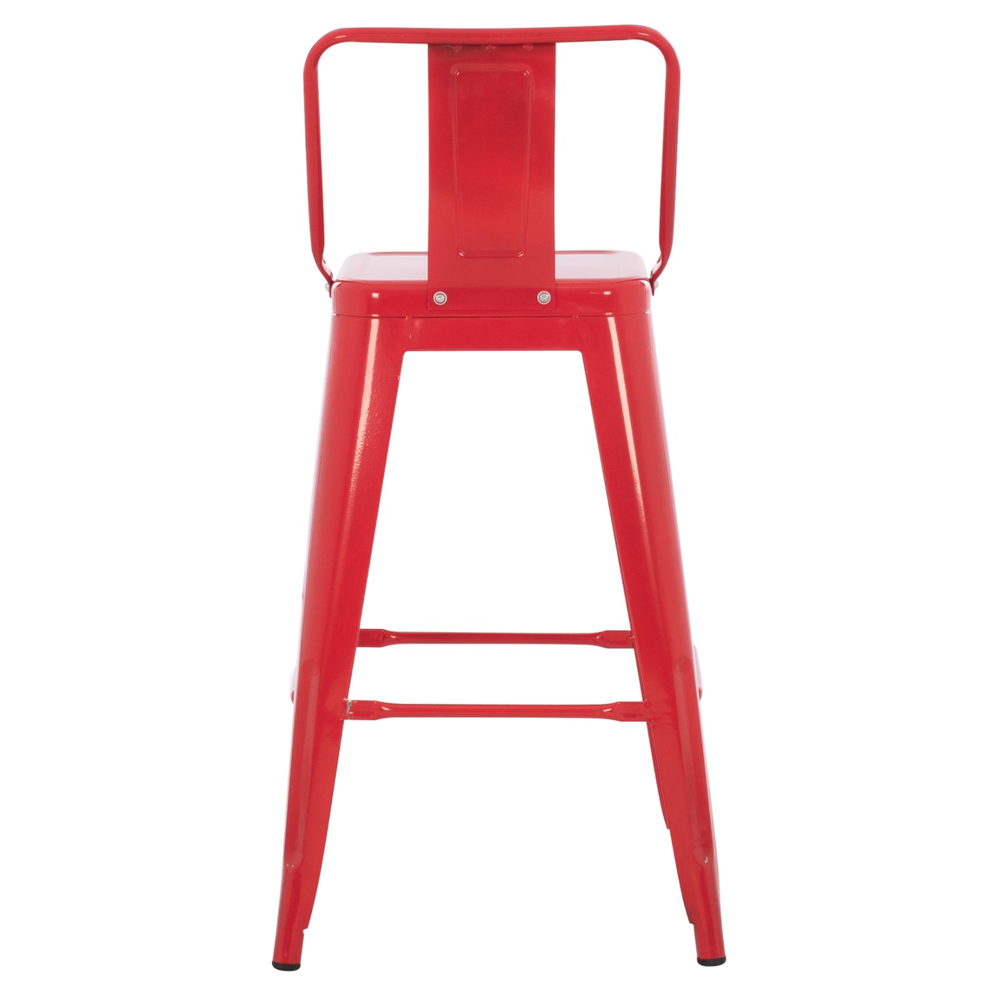 Bar Stool Medium Height Melita-pro Hm8574.44 Metal In Red 43x43x88hcm.