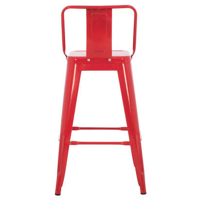 Bar Stool Medium Height Melita-pro Hm8574.44 Metal In Red 43x43x88hcm.