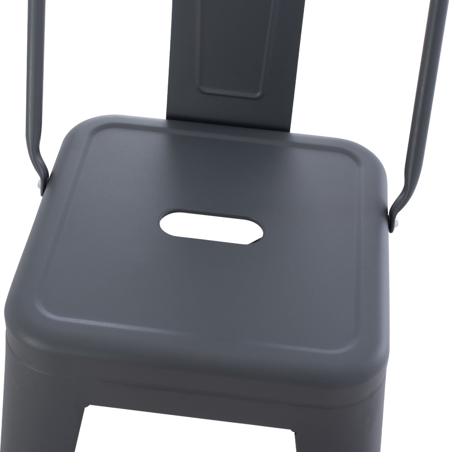 Bar Stool Medium Height Melita-pro Hm8574.50 Metal In Grey 43x43x88hcm.