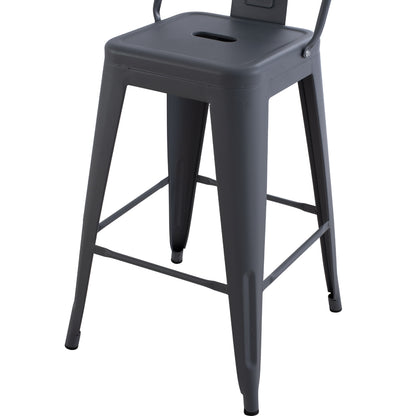Bar Stool Medium Height Melita-pro Hm8574.50 Metal In Grey 43x43x88hcm.
