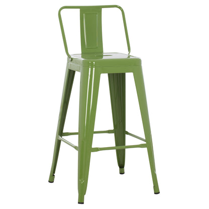 Bar Stool Medium Height Melita-pro Hm8574.53 Metal In Light Olive Green 43x43x88hcm.