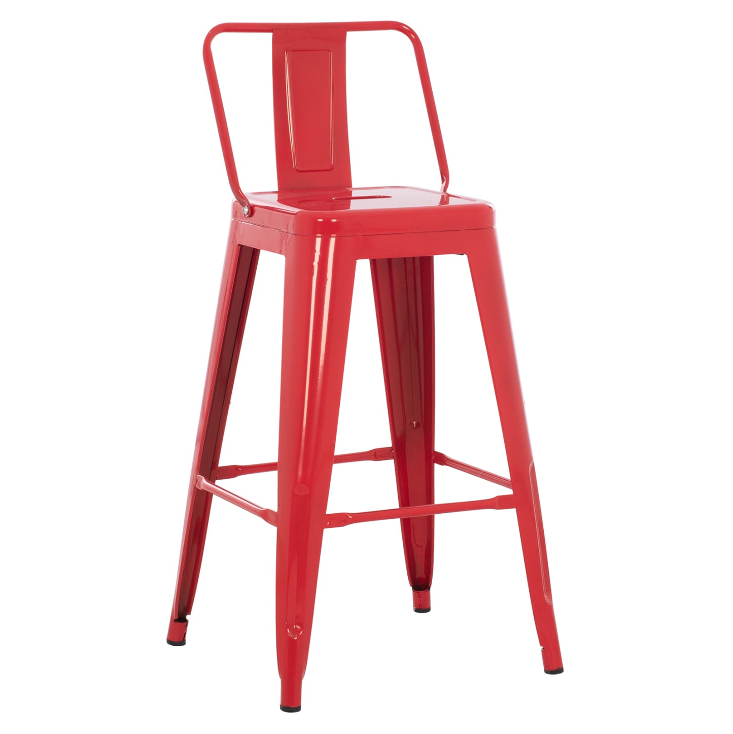 Bar Stool Medium Height Melita-pro Hm8574.44 Metal In Red 43x43x88hcm.