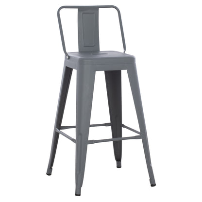 Bar Stool Medium Height Melita-pro Hm8574.50 Metal In Grey 43x43x88hcm.
