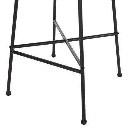 Bar Stool Medium Height Allegra Hm5709.11 Metal&cushion Black-wicker Beige 46x46x99hcm.