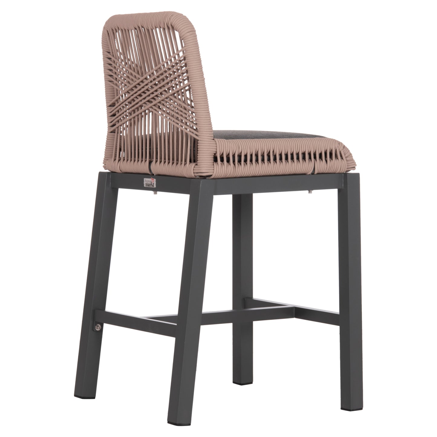Bar Stool Medium Height Howard Hm5791.21 Aluminum In Anthracite--beige Rope 47.5x55x94.5hcm.