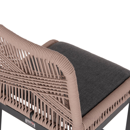 Bar Stool Medium Height Howard Hm5791.21 Aluminum In Anthracite--beige Rope 47.5x55x94.5hcm.