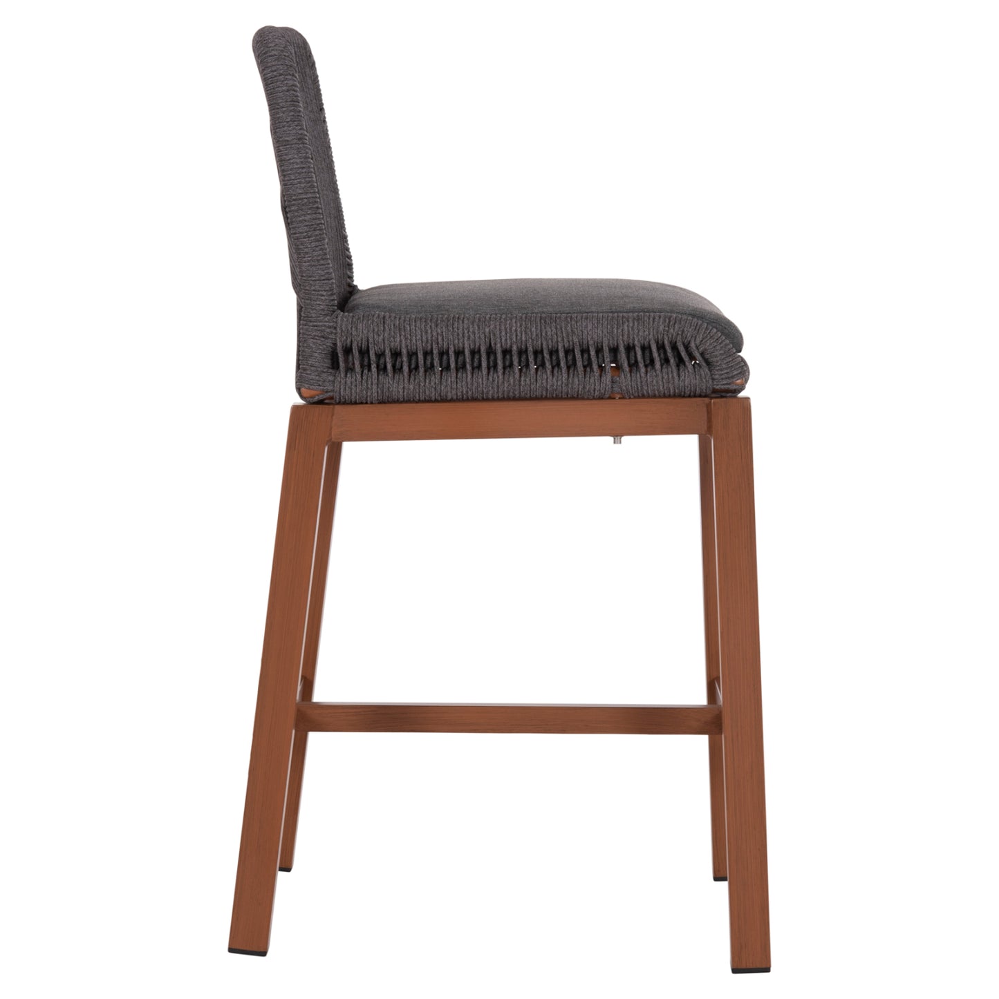 Bar Stool Medium Height Howard Hm5791.22 Aluminum In Brown--dark Grey Rope 47.5x55x94.5hcm.