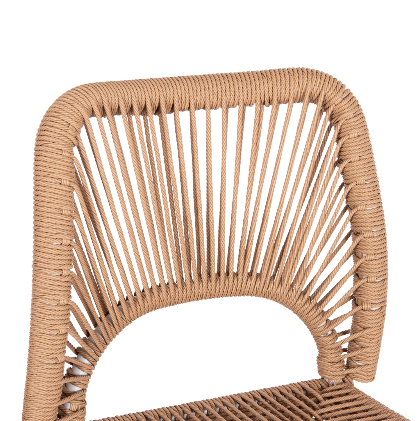 Bar Stool Medium Height Nojo Hm5920.01 White Aluminum--beige Synthetic Rattan 40x55.5x99hcm.