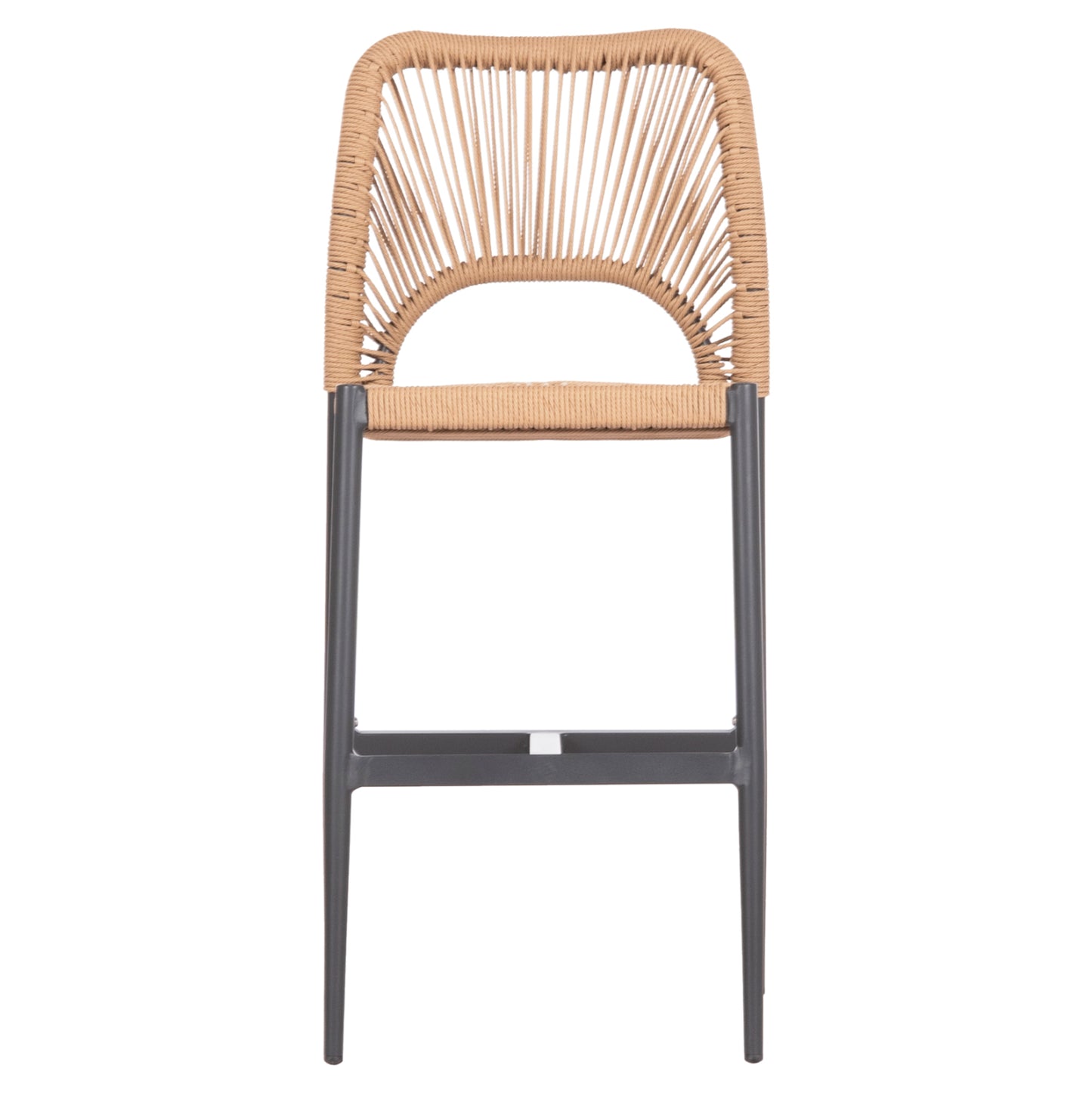Bar Stool Medium Height Nojo Hm5920.02 Anthracite Aluminum--beige Synthetic Rattan 40x55.5x99hcm.