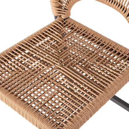 Bar Stool Medium Height Nojo Hm5920.02 Anthracite Aluminum--beige Synthetic Rattan 40x55.5x99hcm.