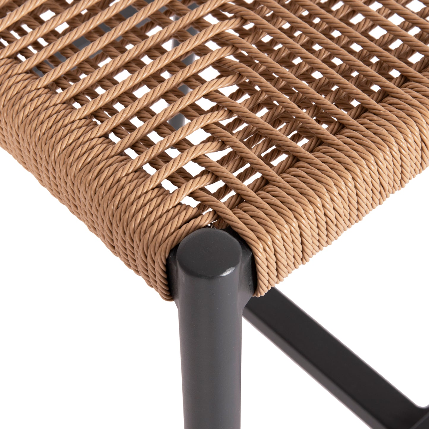 Bar Stool Medium Height Nojo Hm5920.02 Anthracite Aluminum--beige Synthetic Rattan 40x55.5x99hcm.