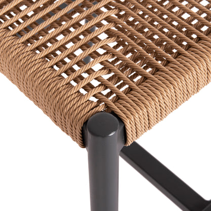 Bar Stool Medium Height Nojo Hm5920.02 Anthracite Aluminum--beige Synthetic Rattan 40x55.5x99hcm.