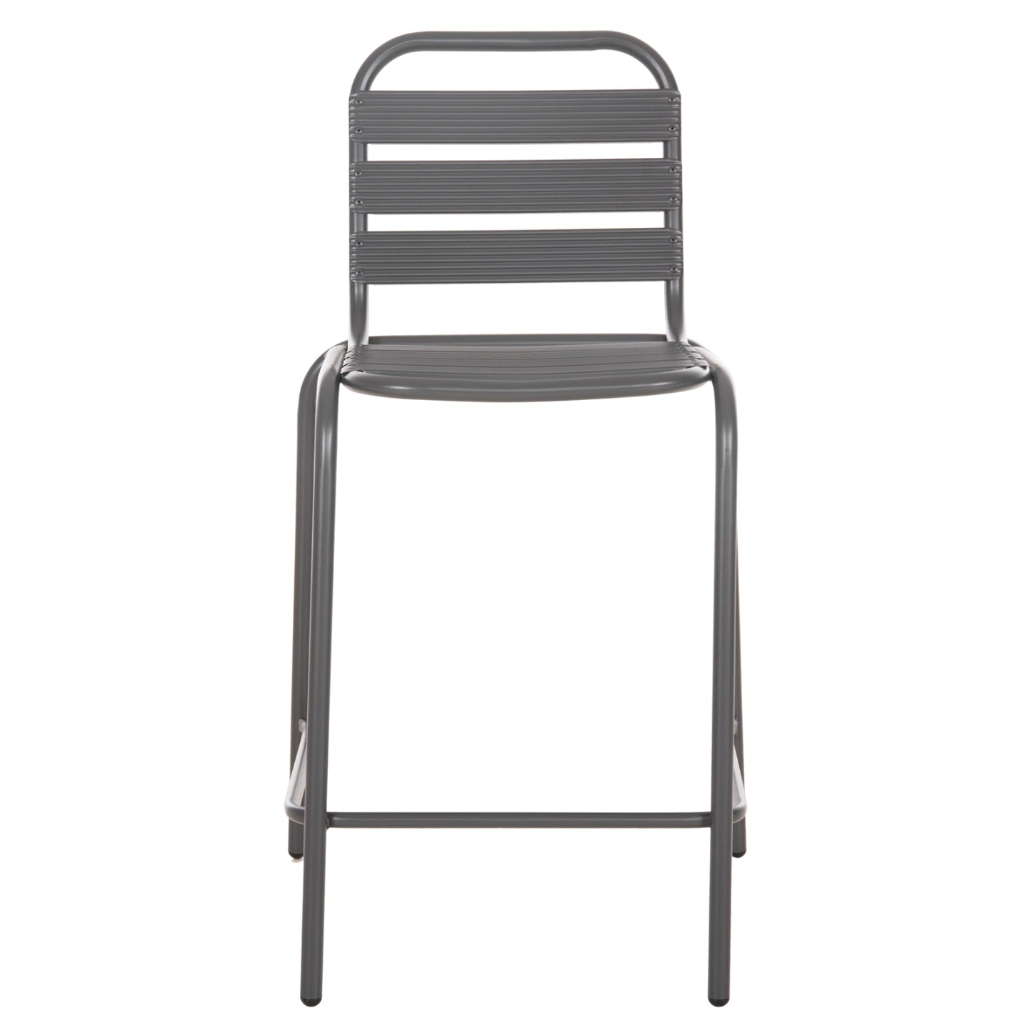 Bar Stool Medium Height Laura Hm6065.01 Metal Frame And Aluminum In Grey 58.5x58x104h Cm.