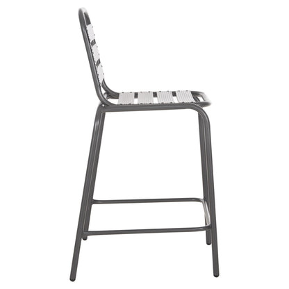 Bar Stool Medium Height Laura Hm6065.01 Metal Frame And Aluminum In Grey 58.5x58x104h Cm.