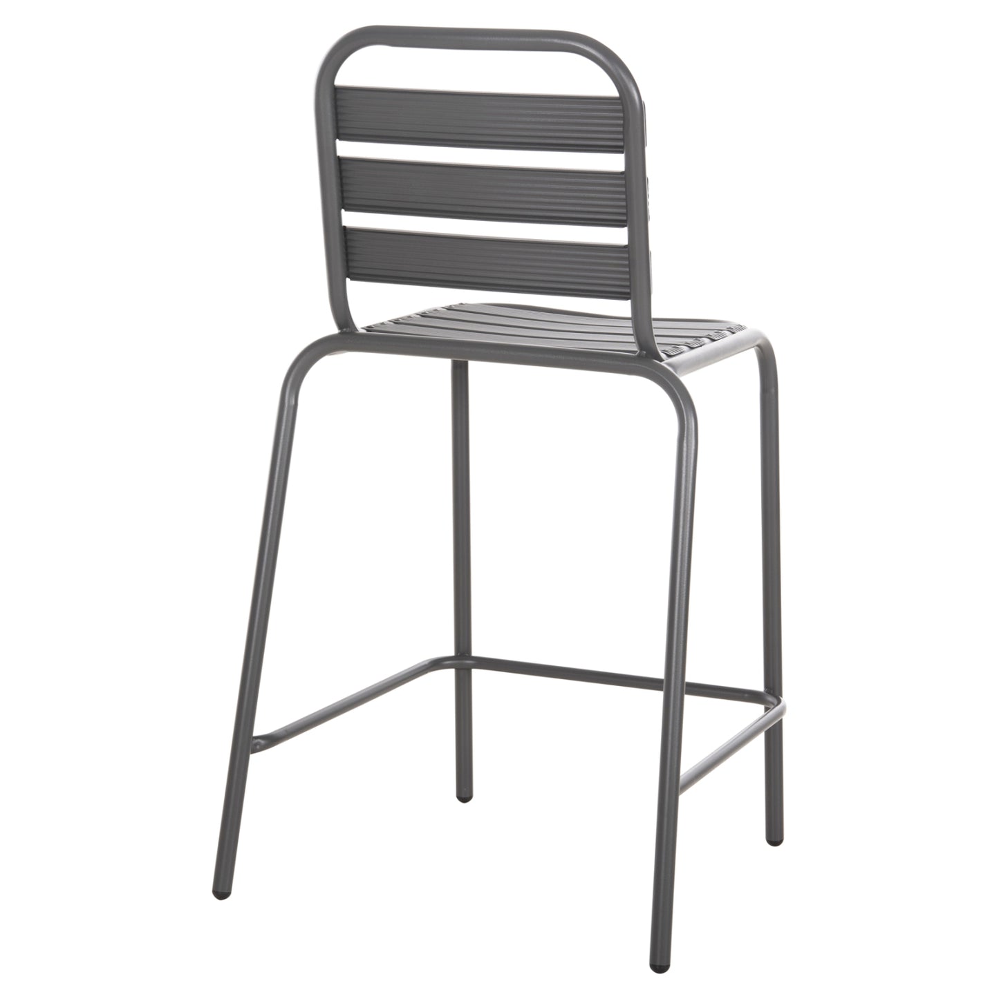 Bar Stool Medium Height Laura Hm6065.01 Metal Frame And Aluminum In Grey 58.5x58x104h Cm.