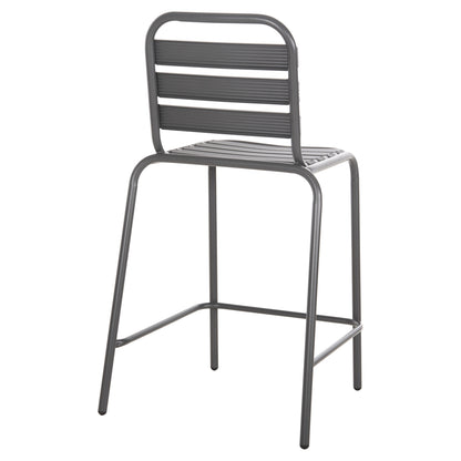 Bar Stool Medium Height Laura Hm6065.01 Metal Frame And Aluminum In Grey 58.5x58x104h Cm.