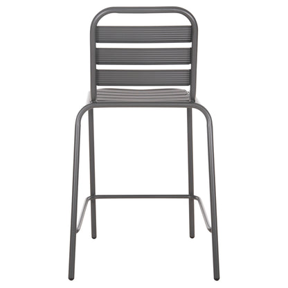 Bar Stool Medium Height Laura Hm6065.01 Metal Frame And Aluminum In Grey 58.5x58x104h Cm.