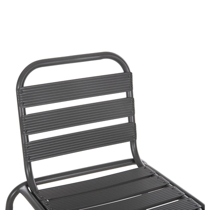 Bar Stool Medium Height Laura Hm6065.01 Metal Frame And Aluminum In Grey 58.5x58x104h Cm.