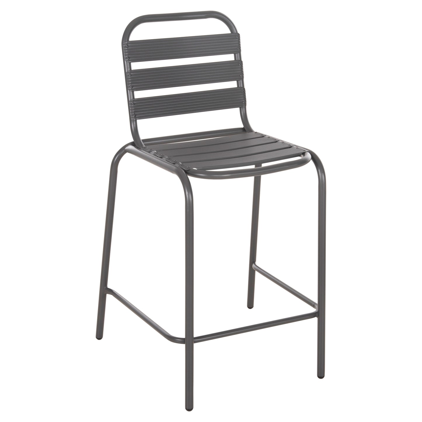 Bar Stool Medium Height Laura Hm6065.01 Metal Frame And Aluminum In Grey 58.5x58x104h Cm.