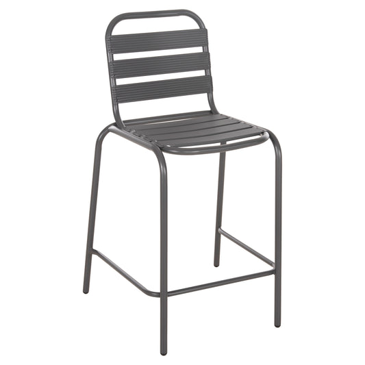 Bar Stool Medium Height Laura Hm6065.01 Metal Frame And Aluminum In Grey 58.5x58x104h Cm.
