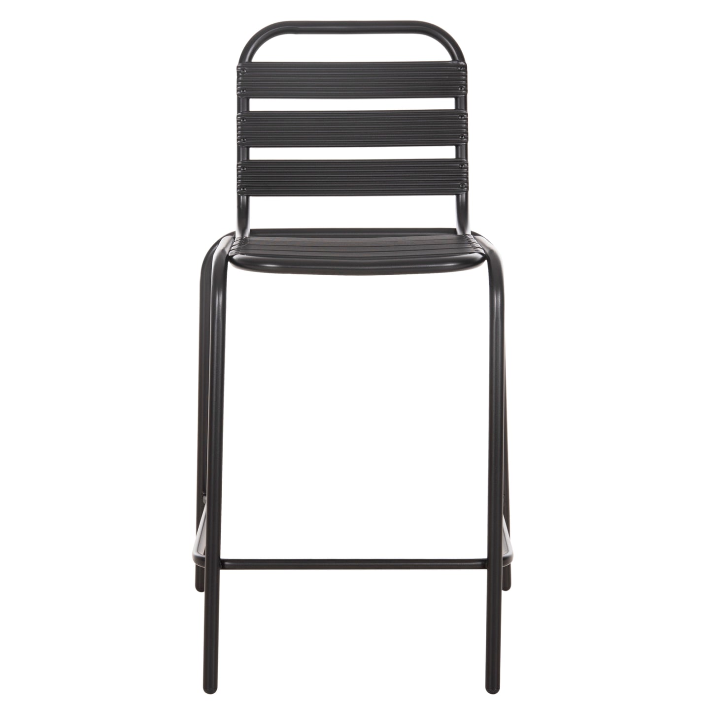 Bar Stool Medium Height Laura Hm6065.03 Metal Frame And Aluminum In Black 58.5x58x104h Cm.