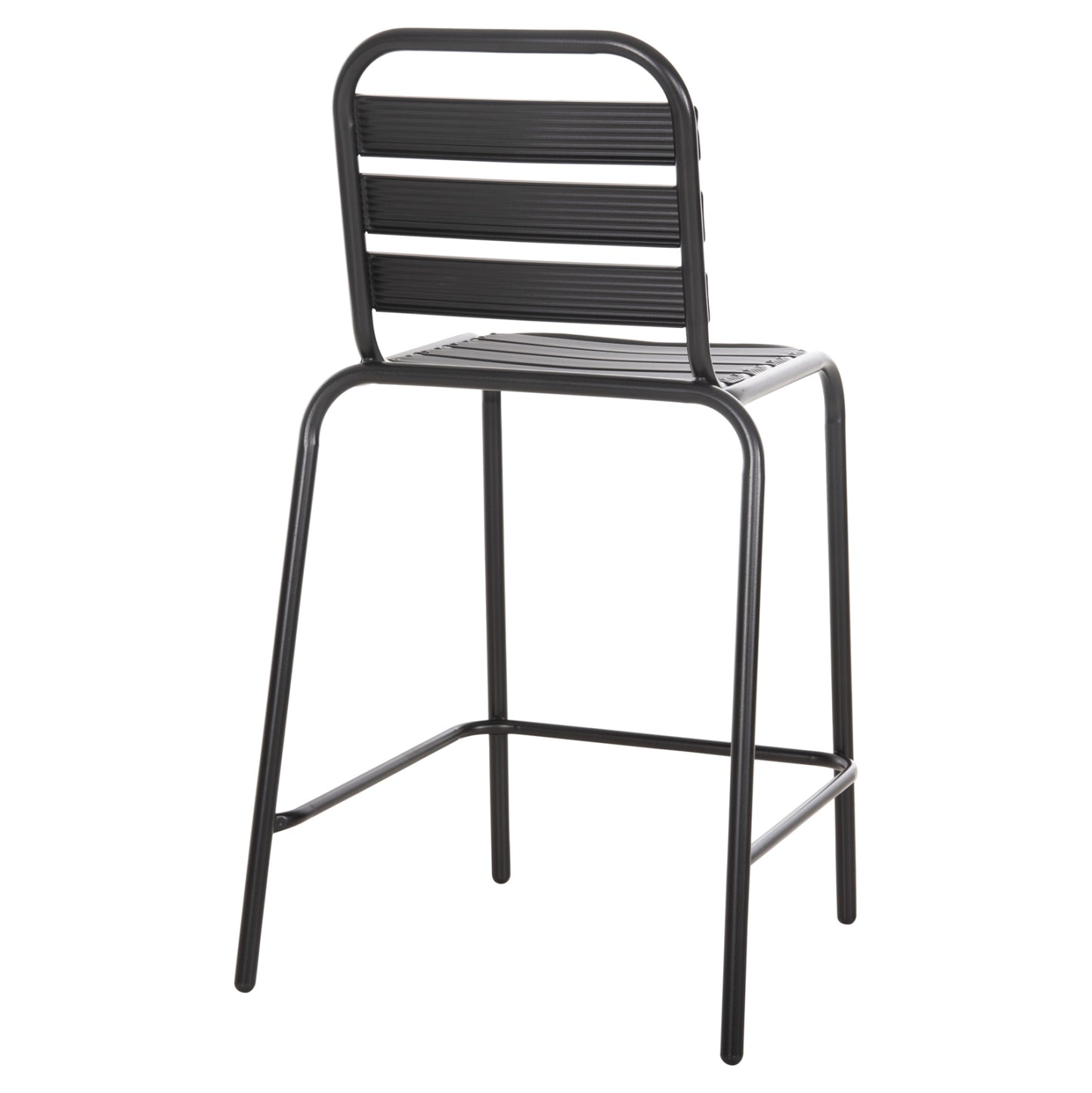 Bar Stool Medium Height Laura Hm6065.03 Metal Frame And Aluminum In Black 58.5x58x104h Cm.