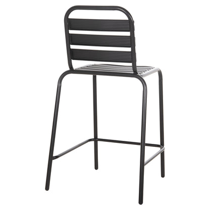 Bar Stool Medium Height Laura Hm6065.03 Metal Frame And Aluminum In Black 58.5x58x104h Cm.