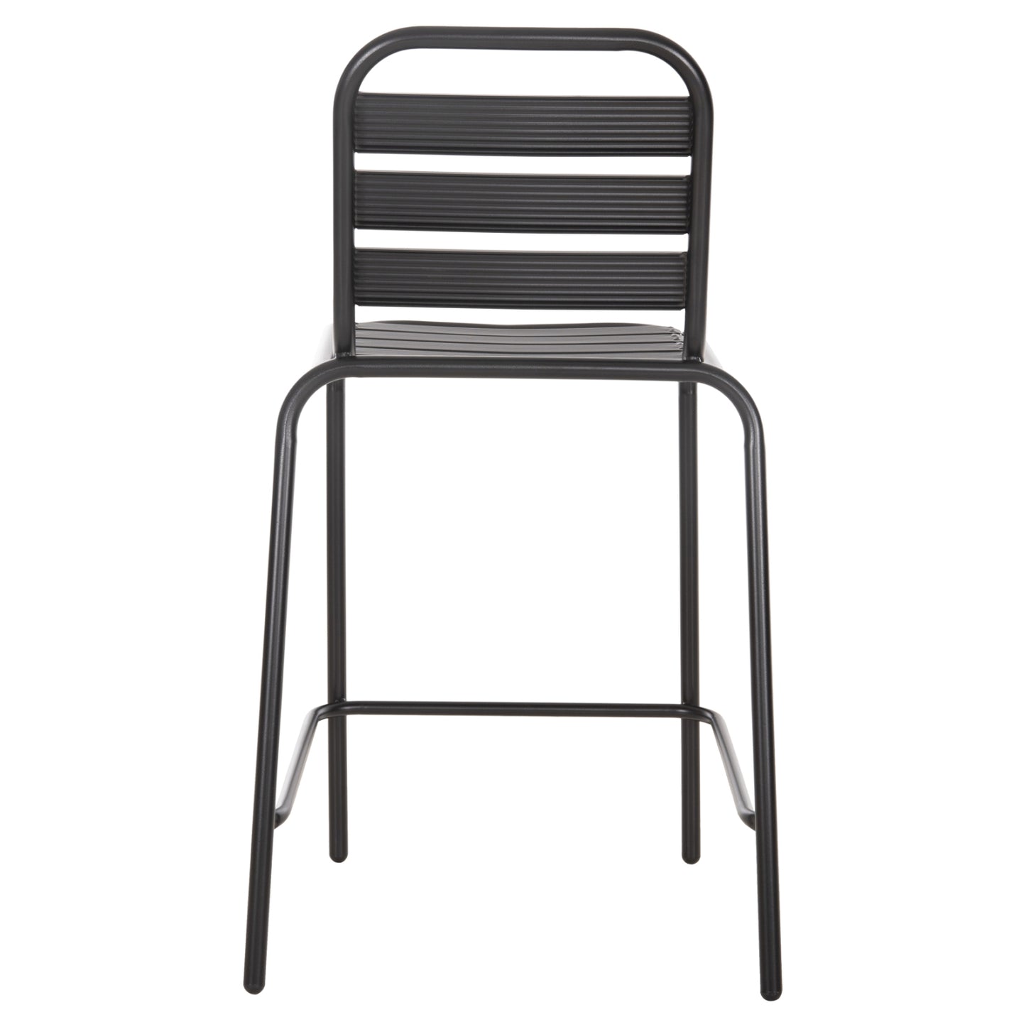Bar Stool Medium Height Laura Hm6065.03 Metal Frame And Aluminum In Black 58.5x58x104h Cm.