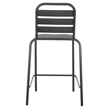 Bar Stool Medium Height Laura Hm6065.03 Metal Frame And Aluminum In Black 58.5x58x104h Cm.