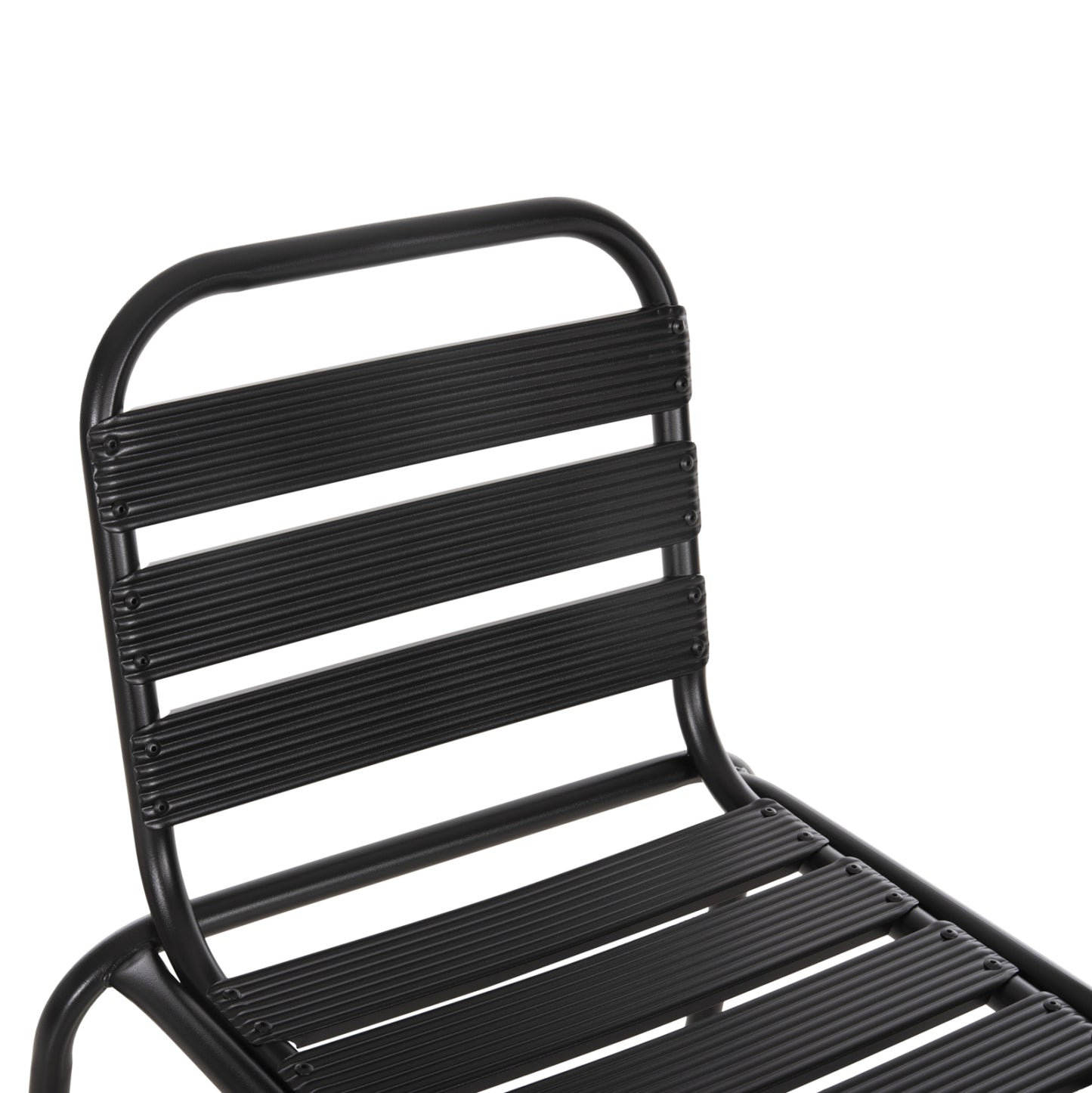 Bar Stool Medium Height Laura Hm6065.03 Metal Frame And Aluminum In Black 58.5x58x104h Cm.