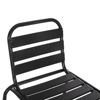 Bar Stool Medium Height Laura Hm6065.03 Metal Frame And Aluminum In Black 58.5x58x104h Cm.