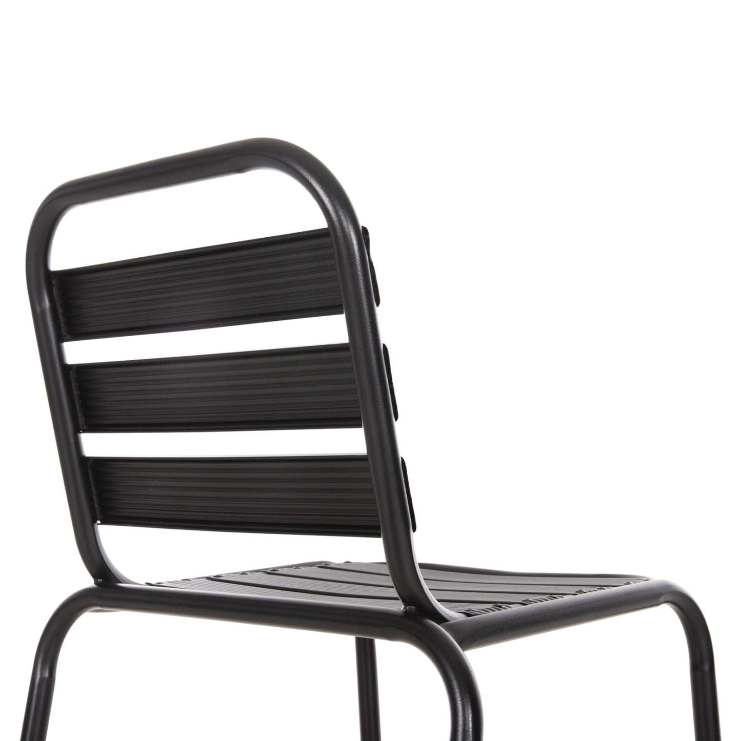 Bar Stool Medium Height Laura Hm6065.03 Metal Frame And Aluminum In Black 58.5x58x104h Cm.